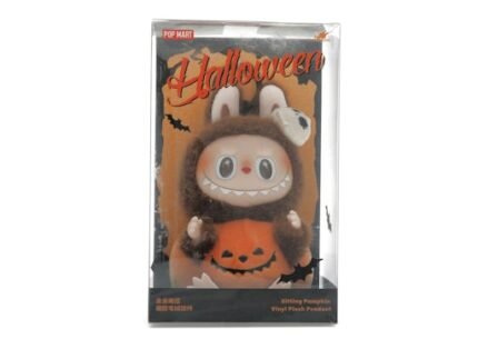 Pop Mart Labubu Happy Halloween Party Series-Sitting Pumpkin Vinyl Plush Pendant